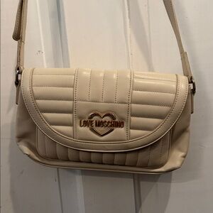 Love Moschino Beige Quilted Shoulder Bag